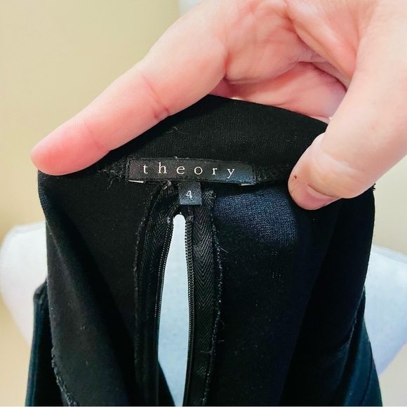 Theory Black 3/4 Sleeve Sheath Dress Size 4 - Picture 5 of 9